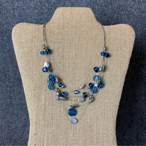 Lia Sophia Blue and Silver Necklace with Elegant Design